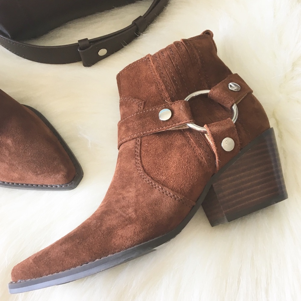 new Marc Fisher ★ Suede Western Chelsea Ankle Boot - Picture 9 of 15